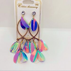 Earrings Multi pastels iridescent Crystal! SO CUTE